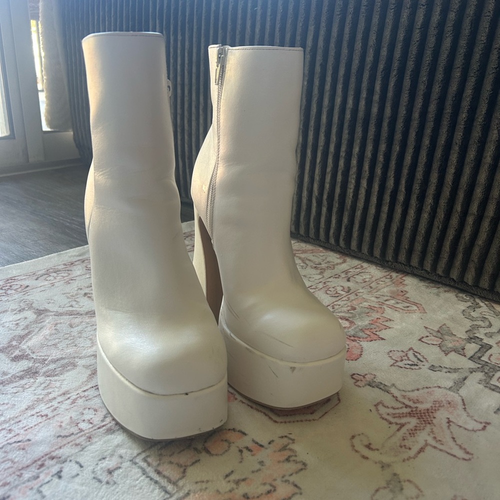 Madden Girl White Platform Boots